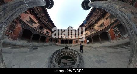 360 vue panoramique du Sundari Chowk sur la place Patan Durbar Banque D'Images