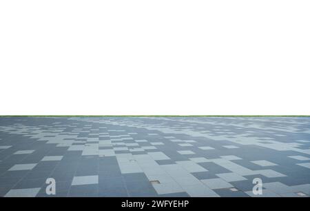 Plancher de brique vide isolé sur fond blanc Banque D'Images