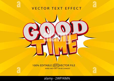 Effet de texte modifiable style de dessin animé rétro 3D vectoriel Premium Illustration de Vecteur