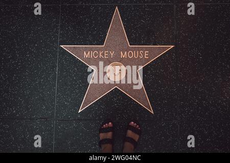 Mickey Mouse star sur le Walk of Fame à West Hollywood à Los Angeles Banque D'Images