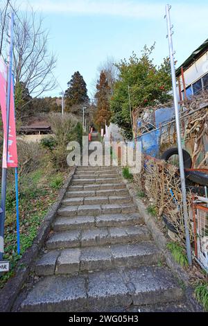 Temple Rissyakuji (Yamadera) un temple bouddhiste centenaire à Yamadera, Yamagata, Japon Banque D'Images