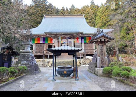 Temple Rissyakuji (Yamadera) un temple bouddhiste centenaire à Yamadera, Yamagata, Japon Banque D'Images