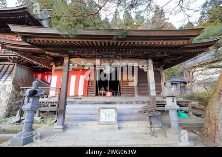Temple Rissyakuji (Yamadera) un temple bouddhiste centenaire à Yamadera, Yamagata, Japon Banque D'Images