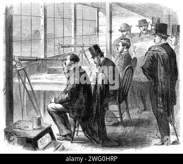 Essai officiel de fusils de petit calibre sur les marais de Plumstead : le Conseil de la National Rifle Association surveille la cible, 1862. Au Royal Laboratory-range de Woolwich Arsenal un certain nombre de tireurs célèbres étaient présents, soit en personne, soit par un représentant - à savoir, M. Joseph Whitworth, M. John Rigby, M. Charles Ingram, M. Edward Burdett pour M. Thomas Turner, M. William Terry, et M. Alexander Henry... [ils] ont suivi un cours de tir, commençant sur une portée de 500 yards, dans le but de permettre à la National Rifle Association de déterminer le fusil avec wh Banque D'Images