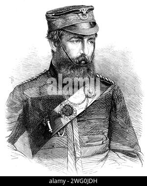 M. Pixley, des Victoria Rifles, lauréat du Prix de la Reine au Concours national de fusiliers, 1862. « Ce monsieur n'est en aucun cas un tireur sans distinction, ayant mérité son badge de tireur à Hythe l'année dernière, où il a également remporté son prix de section. Il a également remporté les honneurs dans le tir de sa propre compagnie (n ° 1) du Victoria, en plus d'obtenir un fusil offert par un donateur privé. M. Pixley, cependant, n'avait en aucun cas une promenade, car il a été fortement pressé par deux hommes de sa propre escouade, et à la fin de la fusillade n'avait que deux points à épargner. Il était, bien sûr, Banque D'Images