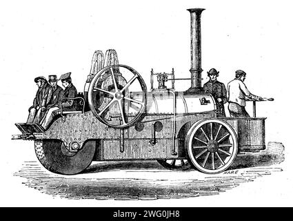 L'exposition internationale : le moteur de traction routier de Tuxford, 1862. «Cette entreprise, en fait, détient, selon les essais de la Royal Agricultural Society, la première place en tant que fabricants de moteurs à vapeur ; c'est-à-dire, lors de la dernière tentative à Carlisle, environ quatre ans après, ils ont effectué plus de travail avec moins de carburant que les autres. Bien sûr, le problème à résoudre par tous les fabricants est, comment obtenir la plupart du travail à partir d'une livre de charbon ; et année après année, par une certaine amélioration souvent apparemment légère, ils ont continué à réduire la consommation de charbon et à augmenter la production d'énergie... sur le niveau ro Banque D'Images