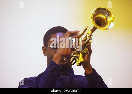 Mark Kavuma, Gary Crosby Sextet, National Jazz Archive, Loughton, Essex, octobre 2023. Banque D'Images