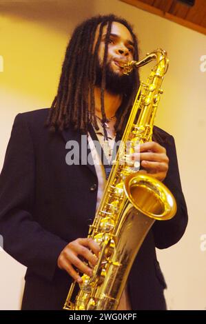 David Kayode, Gary Crosby Sextet, National Jazz Archive, Loughton, Essex, octobre 2023. Banque D'Images