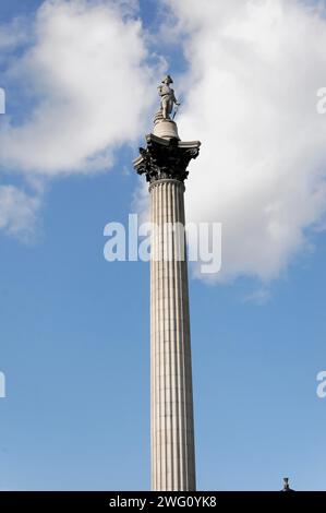 Colonne Nelson, mémorial à l'amiral Horatio Nelson, Londres, région de Londres, Angleterre, Grande-Bretagne Banque D'Images