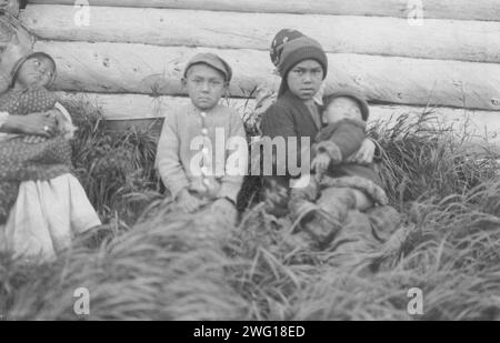 Enfants esquimaux, entre 1900 et 1916 ans. Banque D'Images