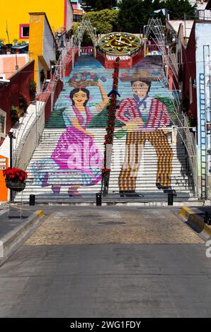 La Escalera Ancha, Atlixco, Pueblos Magicos, État de Puebla, Mexique Banque D'Images