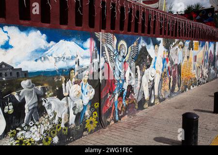 Avenue Hidalgo, Street Art, Atlixco, Pueblos Magicos, État de Puebla, Mexique Banque D'Images