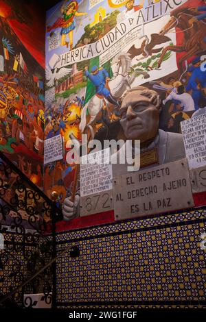 Intérieur, Palais municipal (XVIIe siècle) avec fresques, Atlixco, Pueblos Magicos, État de Puebla, Mexique Banque D'Images