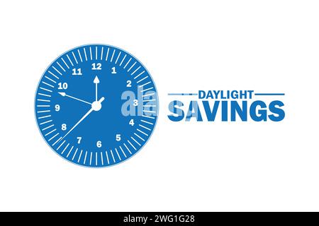 Illustration de conception de modèle de vecteur de jour de passage à l'heure d'été. Convient pour carte de voeux, affiche et bannière Illustration de Vecteur
