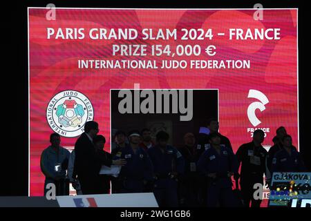 Thierry Larret/Maxppp. Judo International. Paris Grand Chelem. Accor Arena Bercy, Paris (75), le 2 fevrier 2024. Crédit : MAXPPP/Alamy Live News Banque D'Images