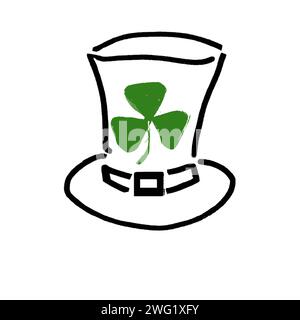 Logo de la Saint-Patrick icône Line art Banque D'Images