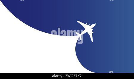 Illustration de voyage en avion simple ouvre l'arrière-plan derrière lui-même. Bannière pour un voyage à l'étranger en vacances. Illustration de Vecteur