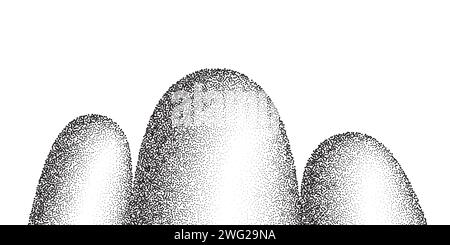Fond de motif de montagne Dotwork. Bruit noir pointillé à points en pente. Vecteur en pointillés Illustration de Vecteur