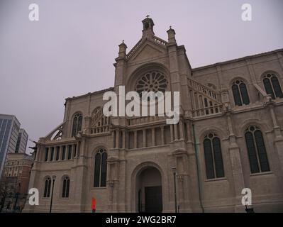 Bruxelles, Belgique. 2 février 2024. Église Sainte Catherine. Eglise belge. Monument historique. Alliant style gothique, Renaissance et baroque Banque D'Images
