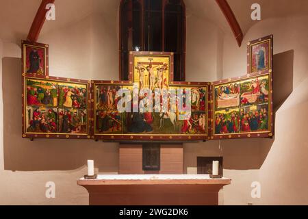 Francfort-sur-le-main : Cathédrale de Francfort, élections impériales ont eu lieu dans la Wahlkapelle, une chapelle sur le côté sud du chœur, autel à Francfort Banque D'Images