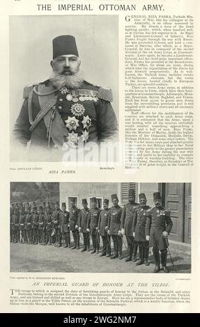 Image vintage Rıza Pacha, Armée impériale ottomane, officier, histoire militaire turque, 19e siècle années 1890 Banque D'Images