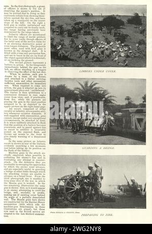 Image vintage Histoire militaire soldats de l'armée britannique utilisant la mitrailleuse Maxim, Guerre, années 1890 19e siècle Banque D'Images