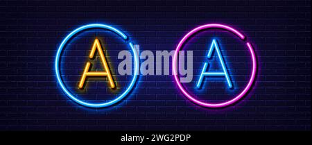 Lettre initiale Une icône. Signe de caractère de typographie de ligne. Effet de ligne lumineuse au néon. Vecteur Illustration de Vecteur