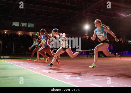 60m finale Frauen - Siegerin Bianca Williams GB vor Tiffany Eidner und Sophia Jung aus Deutschland *** 60m finale féminine Bianca Williams GB devant Tiffany Eidner et Sophia Jung d'Allemagne xRMx Banque D'Images