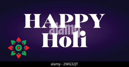 Happy Holi Stylish Text illustration Design Illustration de Vecteur