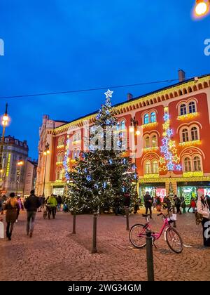 Prague- Czech- 11 décembre 2021 : marché de Noël au Palldium Shopping Centr Banque D'Images