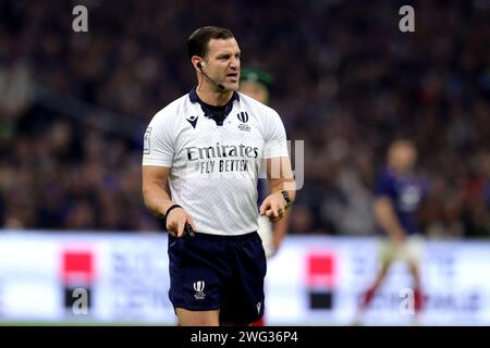 Marseille, France. 2 février 2024. Arbitre Karl Dickson lors du match Guinness 6 Nations entre la France et l'Irlande. Crédit : Ben Whitley/Alamy Live News Banque D'Images