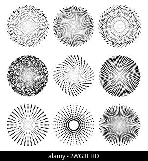 Cercles de différentes textures nuances de symboles créatifs de cycle. Illustration de Vecteur