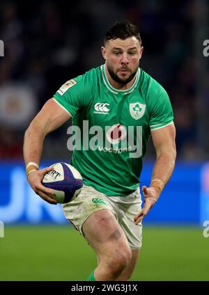 Marseille, France. 2 février 2024. L'Irlandais Robbie Henshaw lors du match Guinness 6 Nations entre la France et l'Irlande. Crédit : Ben Whitley/Alamy Live News Banque D'Images