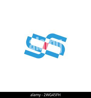 lettre ss pixels vecteur de logo de ligne géométrique simple Illustration de Vecteur