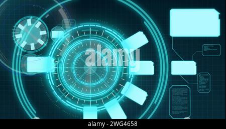 Image du balayage de l'oscilloscope et du traitement des données sur l'écran numérique Banque D'Images