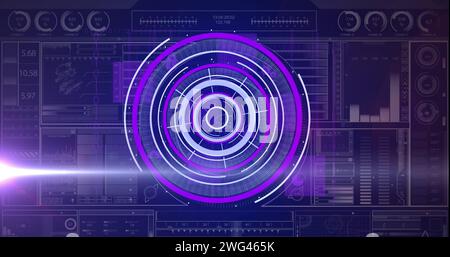 Image du balayage de la portée et du traitement des données sur l'écran numérique Banque D'Images