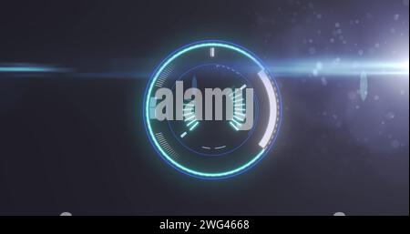 Illustration du balayage de l'oscilloscope sur la carte de circuit imprimé de l'ordinateur Banque D'Images