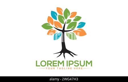 Conception du logo de l'arbre. Design créatif et moderne de logo d'arbre. Illustration de Vecteur