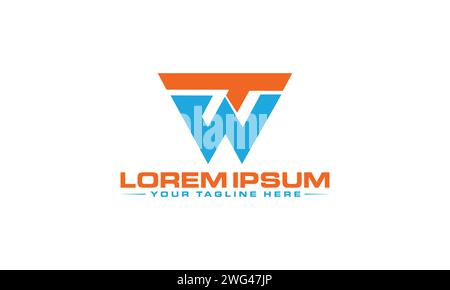 Logo TW Letter. Logo design unique. Illustration de Vecteur