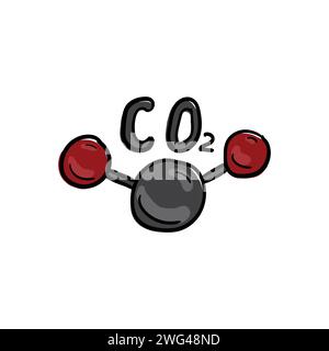 Molécule de CO2 symbole de la pollution environnementale et du réchauffement climatique Illustration de Vecteur
