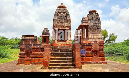 Vue du Temple hindou, Groupe Osian des temples, Osian, Jodhpur, Rajasthan, Inde. Banque D'Images