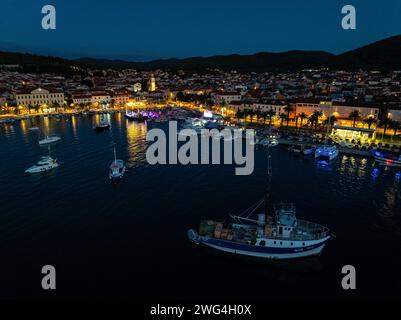 Vela luka, île de Korčula, Croatie Banque D'Images