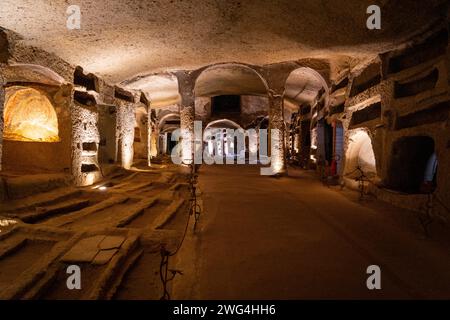 Les catacombes de San Gennaro à Naples. Italie, Europe. Banque D'Images