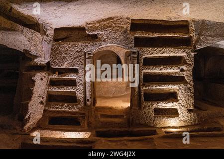 Les catacombes de San Gennaro à Naples. Italie, Europe. Banque D'Images