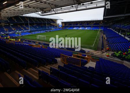 Liverpool, Royaume-Uni. 03 février 2024. Vue intérieure du stade avant le match de Premier League Everton vs Tottenham Hotspur à Goodison Park, Liverpool, Royaume-Uni, le 3 février 2024 (photo de Conor Molloy/News Images) à Liverpool, Royaume-Uni le 2/3/2024. (Photo de Conor Molloy/News Images/Sipa USA) crédit : SIPA USA/Alamy Live News Banque D'Images