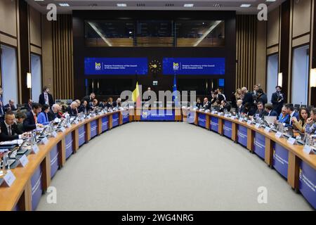 Réunion informelle des ministres des Affaires étrangères de l'UE à Bruxelles, Belgique, le 3 février 2024. Crédit : ALEXANDROS MICHAILIDIS/Alamy Live News Banque D'Images