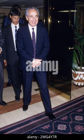 SHIMON PERES a été homme politique et Premier ministre israélien de 1984 à 1986 et de 1995 à 1996 et neuvième président d'Israël de 2007 à 2014, visitant Stockholm Suède 2008 Banque D'Images