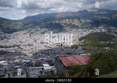 Vue panoramique de la partie sud de Quito, Équateur Banque D'Images