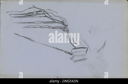 Study, 1834 - 1911 page 30 recto d'un carnet de croquis de 42 feuilles. papier. craie Banque D'Images