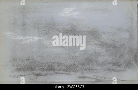 Paysage, 1834 - 1911 page 30 verso d'un carnet de croquis de 42 feuilles. papier. paysages de craie Banque D'Images